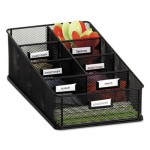 Onyx Breakroom Organizers, 7 Compartments, 16 x8 1/2x5 1/4, Steel Mesh, Black SAF3291BL