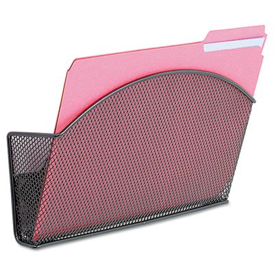 Safco Onyx Magnetic Mesh Panel Accessories, Single File Pocket, Black SAF4176BL