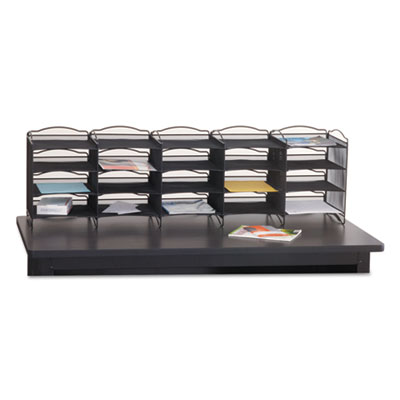 Safco Onyx Mesh Literature Sorter, 20 Compartments, 19 x 15.25 x 59, Black SAF7770BL