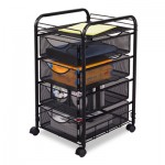 Safco Onyx Mesh Mobile File With Four Supply Drawers, 15.75w x 17d x 27h, Black SAF5214BL