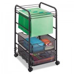 Safco Onyx Mesh Open Mobile File, Two-Drawers, 15.75w x 17d x 27h, Black SAF5215BL