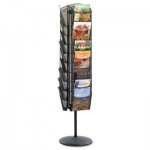 Safco Onyx Mesh Rotating Magazine Display, 30 Compartments, 16-1/2w x 66h, Black SAF5577BL