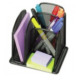 Safco Onyx Mini Organizer with Three Compartments, Black, 6 x 5 1/4 x 5 1/4 SAF3250BL