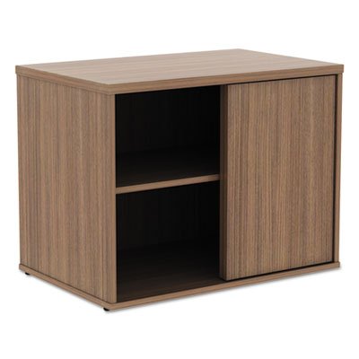 Open Office Low Storage Cabinet Credenza, 29 1/2 x 19 1/8x 22 7/8, Modern Walnut ALELS593020WA