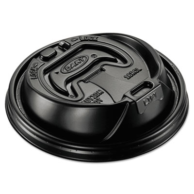 Dart Optima Reclosable Lid, Fits 12-24 oz Foam Cups, Black, 1000/Carton DCC16RCLBLK