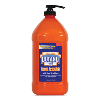 Boraxo DIA 06058 Orange Heavy Duty Hand Cleaner, 3 L Pump Bottle, 4/Carton DIA06058CT