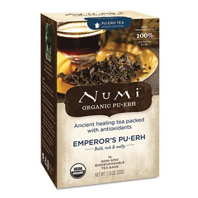 Numi Organic Teas and Teasans, 0.125oz, Emperor's Puerh, 16/Box NUM10350