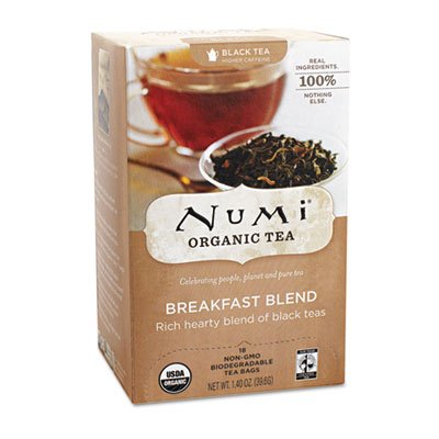 Numi Organic Teas and Teasans, 1.4oz, Breakfast Blend, 18/Box NUM10220