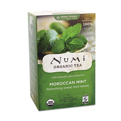 Numi Organic Teas and Teasans, 1.4oz, Moroccan Mint, 18/Box NUM10104