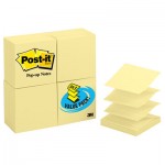 Post-It Pop-Up Notes Original Canary Yellow Pop-Up Refill, 3 x 3, 100/Pad, 24 Pads/Pack MMMR33024VAD