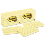 Post-it Notes 635 Original Pads in Canary Yellow, 3 x 5, Lined, 100-Sheet, 12/Pack MMM635YW