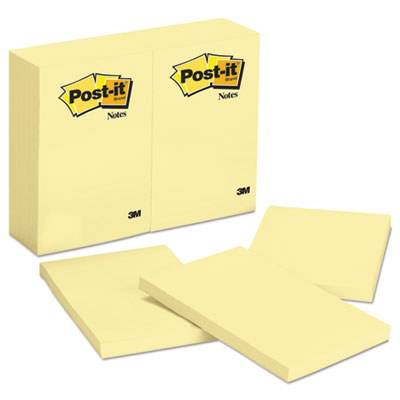 Post-it Notes 659 Original Pads in Canary Yellow, 4 x 6, 100-Sheet, 12/Pack MMM659YW