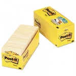 Post-it Notes Original Pads in Canary Yellow, Cabinet Pack, 3 x 3, 90-Sheet, 18/Pack MMM65418CP