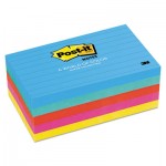 Post-It Notes 6355AU Original Pads in Jaipur Colors, 3 x 5, Lined, 100/Pad, 5 Pads/Pack MMM6355AU