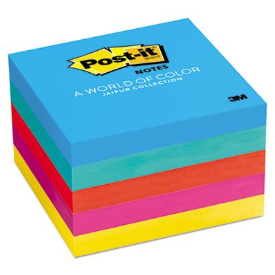 Post-It Notes 6545UC Original Pads in Jaipur Colors, 3 x 3, 100/Pad, 5 Pads/Pack MMM6545UC
