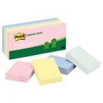 Post-It Greener Notes 653RPA Original Recycled Note Pads, 1 1/2 x 2, Helsinki, 100/Pad, 12 Pads/Pack