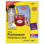Avery Oval Print-to-the-Edge Labels, 1.5 x 2.5, White, 18/Sheet, 15 Sheets/Pack AVE6583