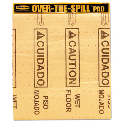 Rubbermaid Commercial FG425400YEL Over-The-Spill Pad Tablet with Medium Spill Pads, Yellow, 22/Pack RCP4254