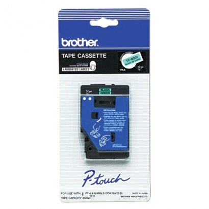 Brother P-Touch Black on Green TC8001