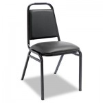 ALESC68VY10B Padded Steel Stack Chair w/Square Back, Black Vinyl, Black Frame, 4/Carton ALESC68VY10B
