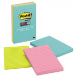 Post-it Notes Super Sticky 660-3SSMIA Pads in Miami Colors, 4 x 6, 90/Pad, 3 Pads/Pack MMM6603SSMIA
