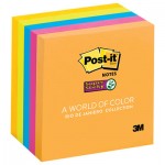 Post-It Notes Super Sticky Pads in Rio de Janeiro Colors, 3 x 3, 90/Pad, 5 Pads/Pack MMM6545SSUC