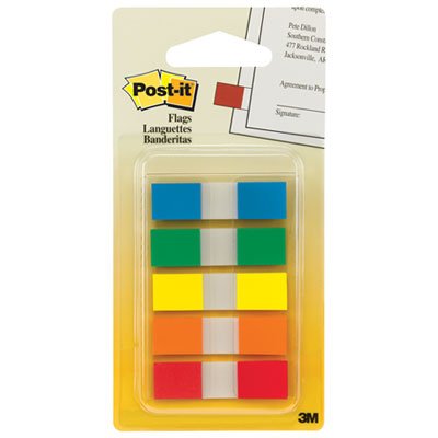 Post-It Flags 6835CF Page Flags in Portable Dispenser, 5 Standard Colors, 20 Flags/Color MMM6835CF