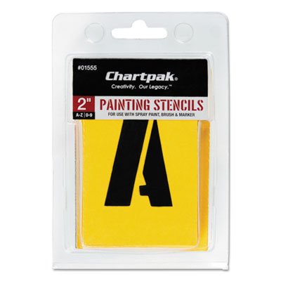 Chartpak Painting Stencil Set, A-Z Set/0-9, Manila, 35/Set CHA01555