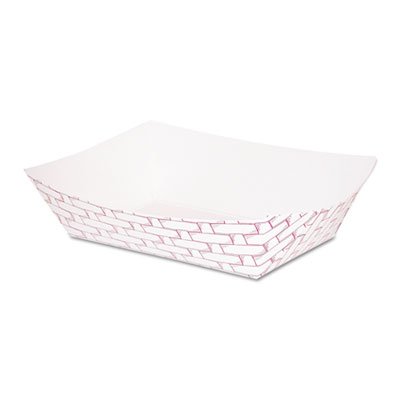 BWK 30LAG100 Paper Food Baskets, 16oz Capacity, Red/White, 1000/Carton BWK30LAG100