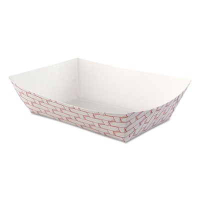 BWK 30LAG250 Paper Food Baskets, 2.5lb Capacity, Red/White, 500/Carton BWK30LAG250