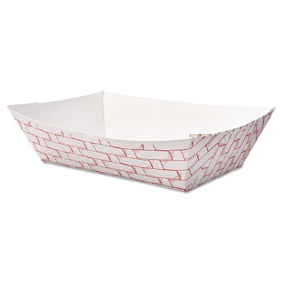 BWK 30LAG200 Paper Food Baskets, 2lb Capacity, Red/White, 1000/Carton BWK30LAG200