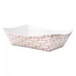 BWK 30LAG300 Paper Food Baskets, 3lb Capacity, Red/White, 500/Carton BWK30LAG300