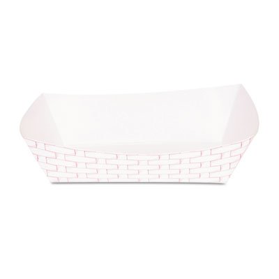 BWK 30LAG500 Paper Food Baskets, 5lb Capacity, Red/White, 500/Carton BWK30LAG500