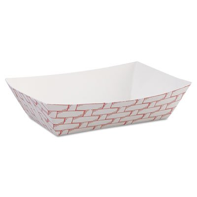 BWK 30LAG040 Paper Food Baskets, 6oz Capacity, Red/White, 1000/Carton BWK30LAG040