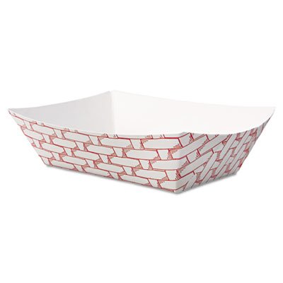 BWK 30LAG050 Paper Food Baskets, 8oz Capacity, Red/White, 1000/Carton BWK30LAG050