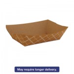 SCH 0517 Paper Food Baskets, Brown/White Check, 2 lb Capacity, 1000/Carton SCH0517