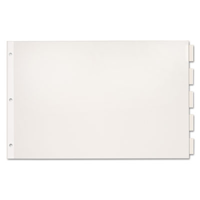 Cardinal Paper Insertable Dividers, 5-Tab, 11 x 17, White, 1 Set CRD84812
