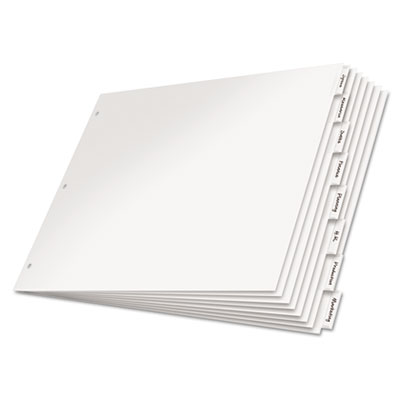 Cardinal Paper Insertable Dividers, 8-Tab, 11 x 17, White, 1 Set CRD84815