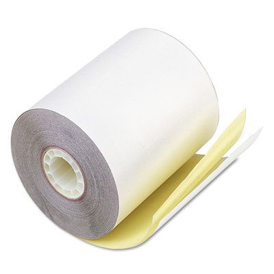 Pm Company 7685 Paper Rolls, Teller Window/Financial, 3 1/4" x 80 ft, White/Canary, 60/Carton PMC07685