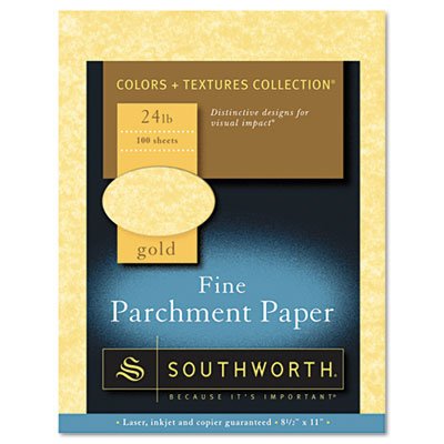 P994CK Parchment Specialty Paper, Gold, 24lb, 8 1/2 x 11, 100 Sheets SOUP994CK336
