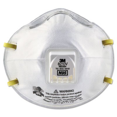 3M Particulate Respirator , N95, Cool Flow Valve, 80/Carton MMM8210V