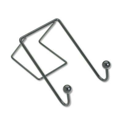 Fellowes Partition Additions Wire Double-Garment Hook, 4 x 6, Black FEL75510