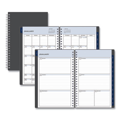Blue Sky Passages Weekly/Monthly Wirebound Planner, 8 x 5, Charcoal, 2021 BLS100010