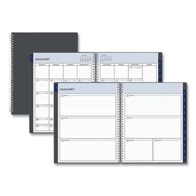 Blue Sky Passages Weekly/Monthly Wirebound Planner, 11 x 8.5, Charcoal, 2021 BLS100008