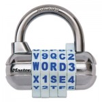 Master Lock Password Plus Combination Lock, Hardened Steel Shackle, 2 1/2" Wide, Silver MLK1534D