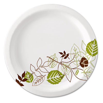 Pathways Soak-Proof Shield Mediumweight Paper Plates, 6 7/8", Grn/Burg, 500/Ct DXEUX7WS