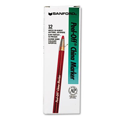 Sharpie Peel-Off China Markers, Red, Dozen SAN2059