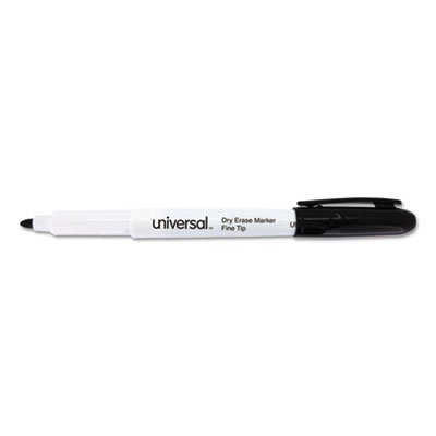 UNV43671 Pen Style Dry Erase Marker, Fine Tip, Black, Dozen UNV43671