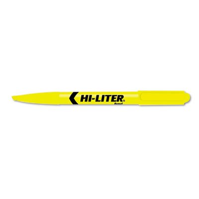 HI-LITER Pen Style Highlighter, Chisel Tip, Fluorescent Yellow Ink, Dozen AVE23591