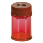 Pencil/Crayon Sharpener, Twin, Red, 1 3/8w x 1 3/8d x 2 1/8h, 8/Pk OIC30240PK